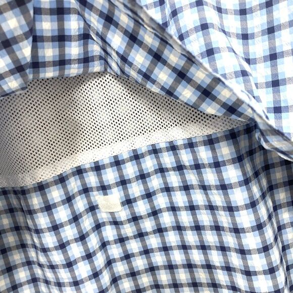 Vineyard Vines Harbor Shirt 2XL Performance Fishing Gingham Blue UPF Vented - Picture 13 of 16